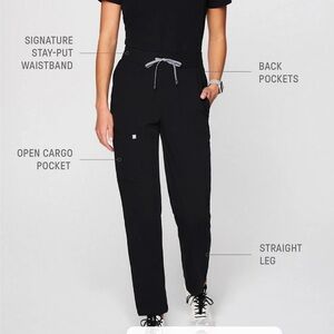 Fabletics High Rise Ion Straight Leg Scrub Pant Black Size XS Short 28
